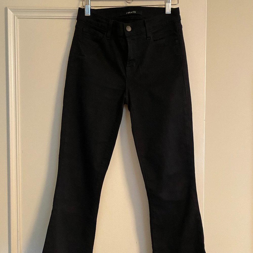 Black J Brand Midrise Crop Jeans